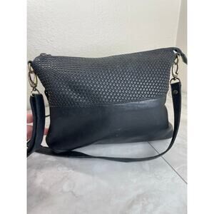 Milo Lucca Woven Conceal black leather crossbody